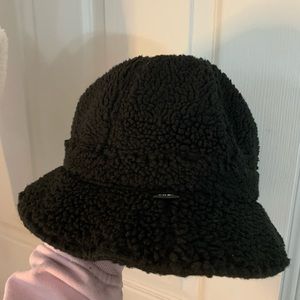 TNA black fuzzy bucket hat